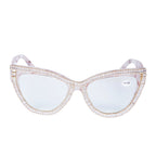 Handmade Rhinestone Cat Eye Reader G0455-White