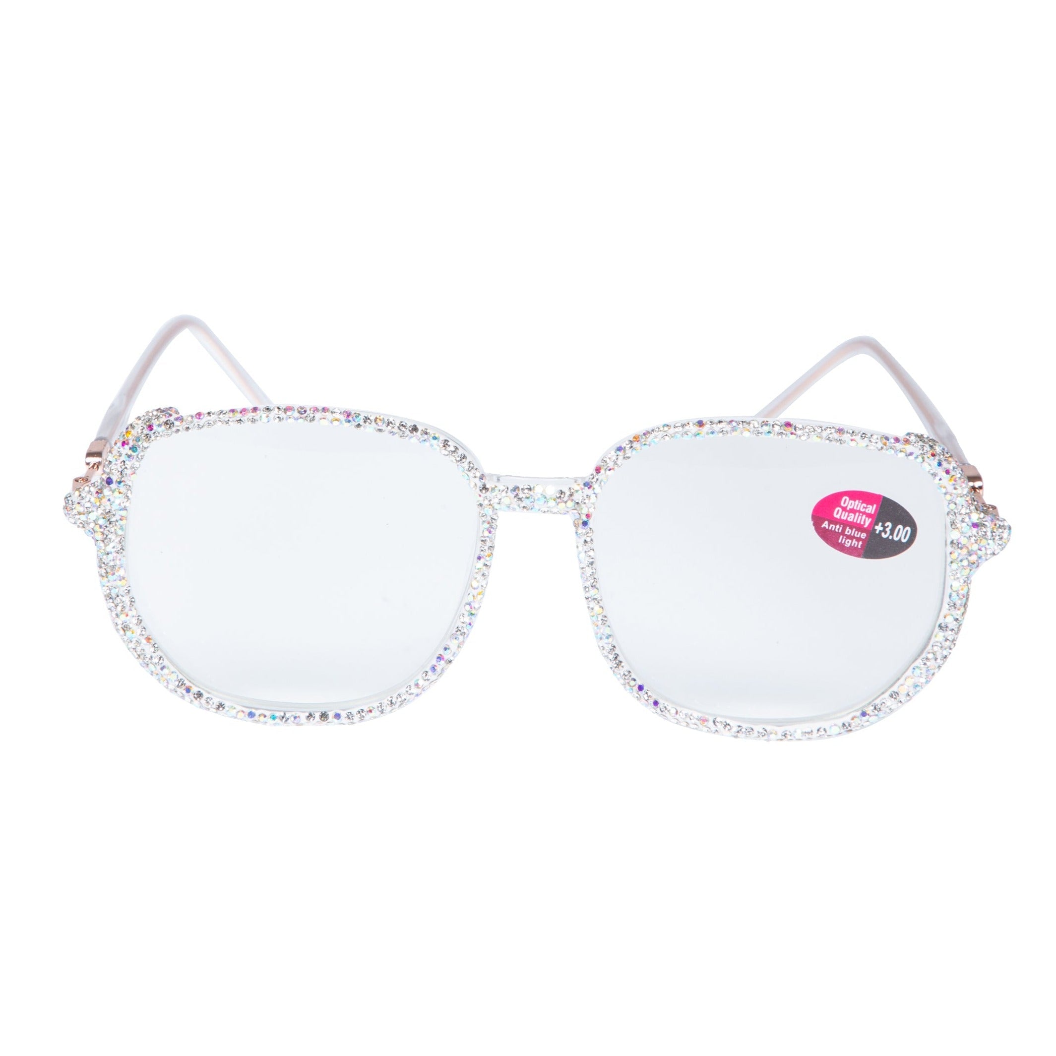 Handmade Rhinestone Square Reader Glasses G0468-AB