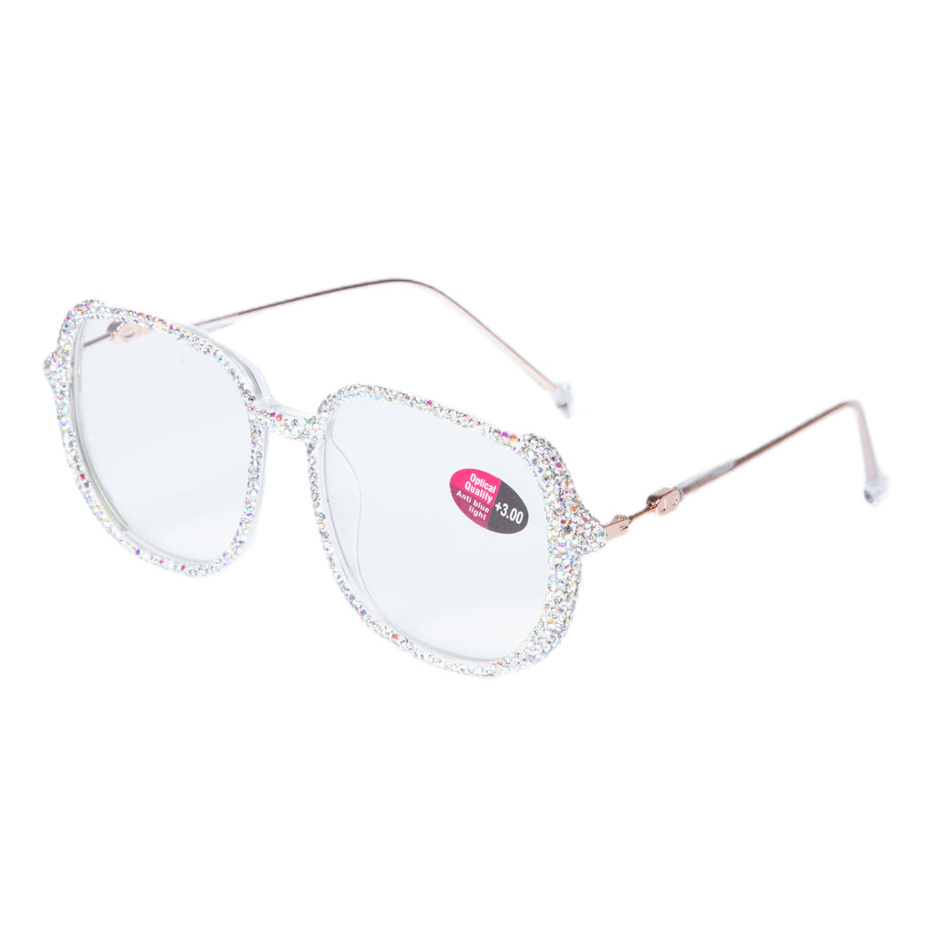 Handmade Rhinestone Square Reader Glasses G0468-AB