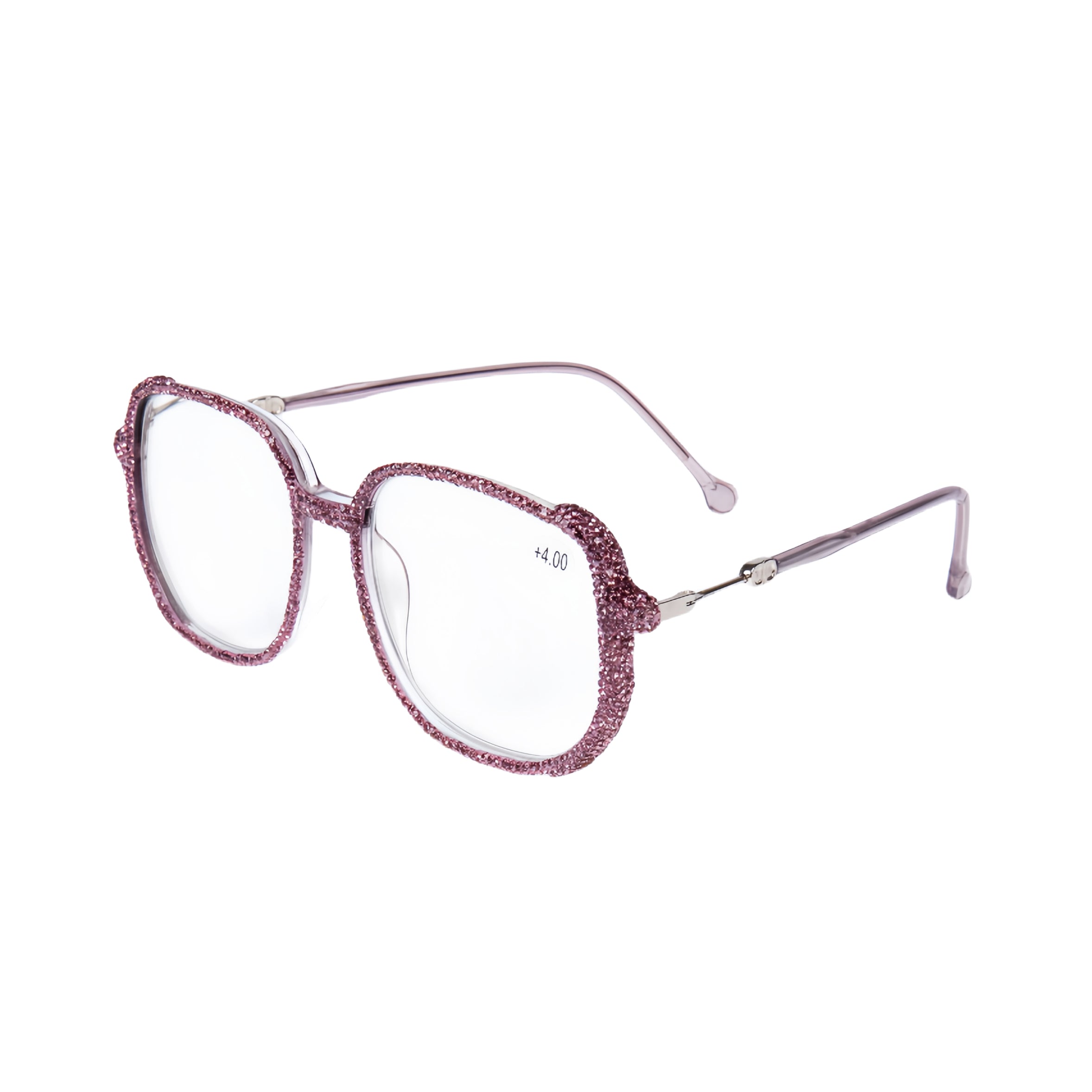 Handmade Rhinestone Square Reader Glasses G0468-Purple