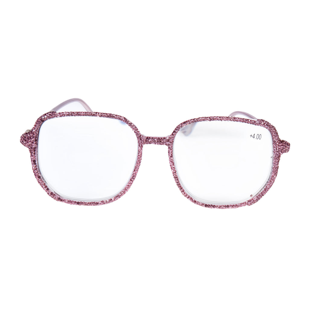 Handmade Rhinestone Square Reader Glasses G0468-Purple