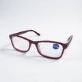 Handmade Rhinestone Rectangle Reader Glasses G0497 - Rose Red