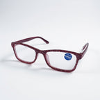 Handmade Rhinestone Rectangle Reader Glasses G0497 - Rose Red