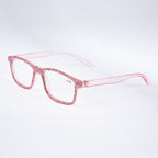 Handmade Rhinestone Rectangle Reader Glasses G0497 - Pink