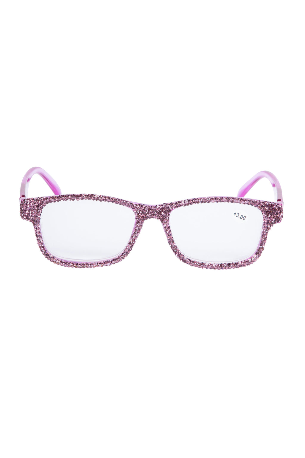 Handmade Rhinestone Rectangle Reader Glasses G0497 - Purple