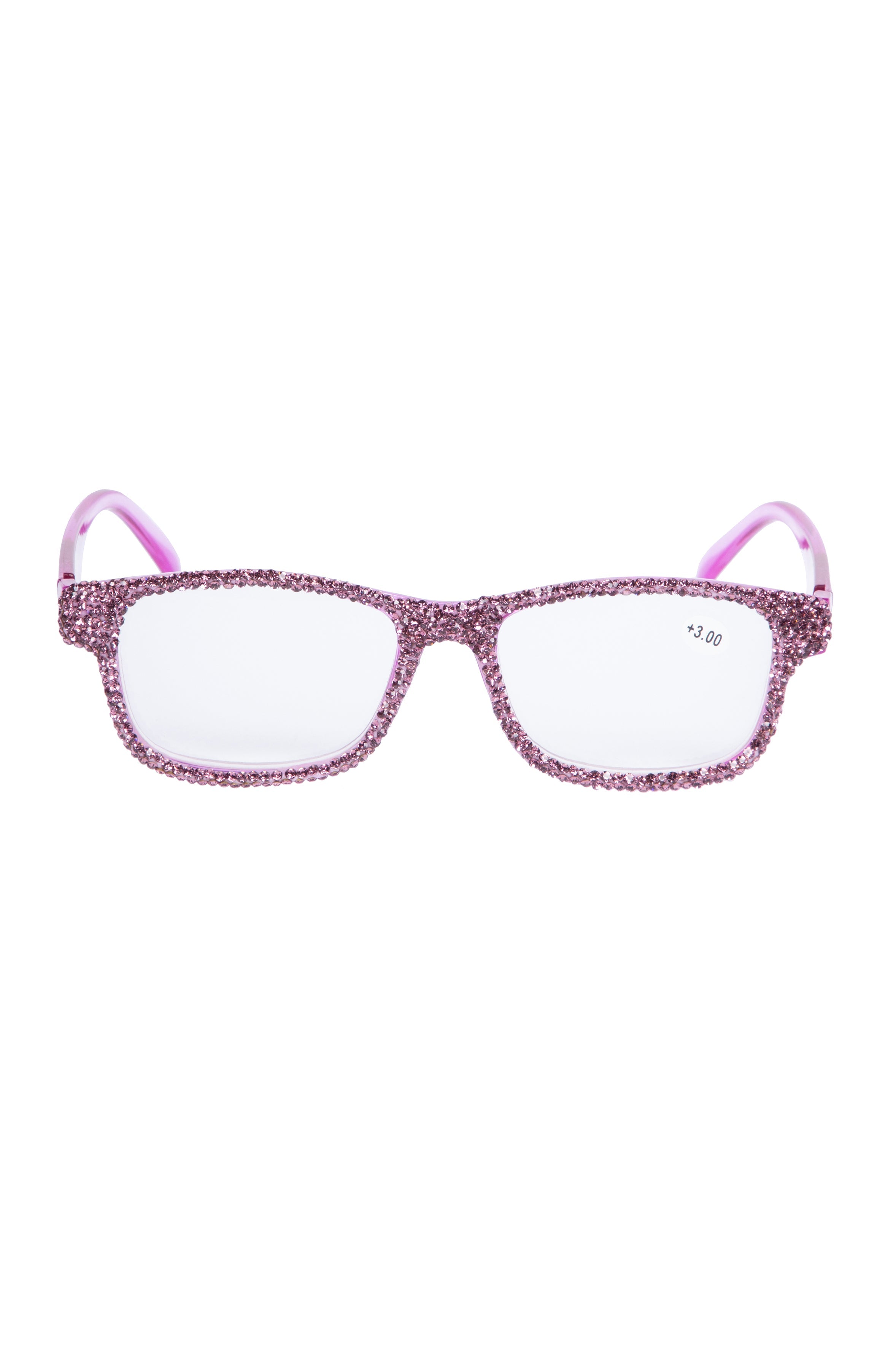 Handmade Rhinestone Rectangle Reader Glasses G0497 - Purple
