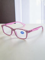 Handmade Rhinestone Rectangle Reader Glasses G0540-Purple