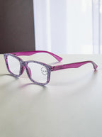 Handmade Rhinestone Rectangle Reader Glasses G0540- Violet