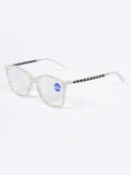 Handmade  Rhinestone Rectangle Reader Glasses G0542 - AB