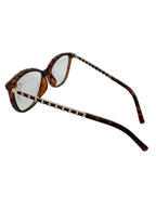 Handmade  Rhinestone Rectangle Reader Glasses G0542 - Brown