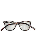 Handmade  Rhinestone Rectangle Reader Glasses G0542 - Brown