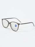 Handmade  Rhinestone Rectangle Reader Glasses G0542 - Grey