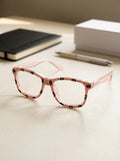 Handmade Rhinestone Rectangle Reader Glasses G0559-Pink