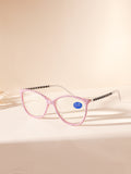 Handmade  Rhinestone Rectangle Reader Glasses G0571-Pink