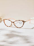 Handmade Rhinestone Cat Eye Reader Glasses G0573-Gold