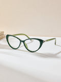 Handmade Rhinestone Cat Eye Reader Glasses G0573-Green