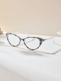 Handmade Rhinestone Cat Eye Reader Glasses G0573-White