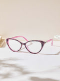 Handmade Rhinestone Cat Eye Reader Glasses G0574-Purple