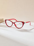 Handmade Rhinestone Cat Eye Reader Glasses G0574-Red
