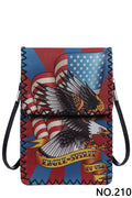 American Eagle Print Hand Stitch Crossbody Bag HB0580-NO.210