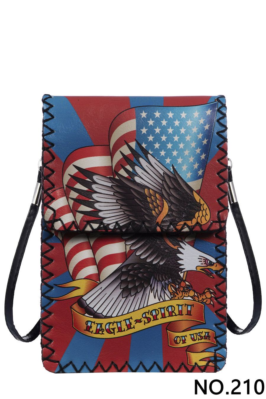 American Eagle Print Hand-Stitched Crossbody Bag HB0580 - No. 210