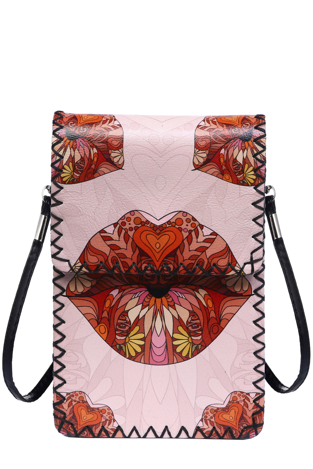 Lips Print Crossbody Bag HB0580 - NO.132 BK