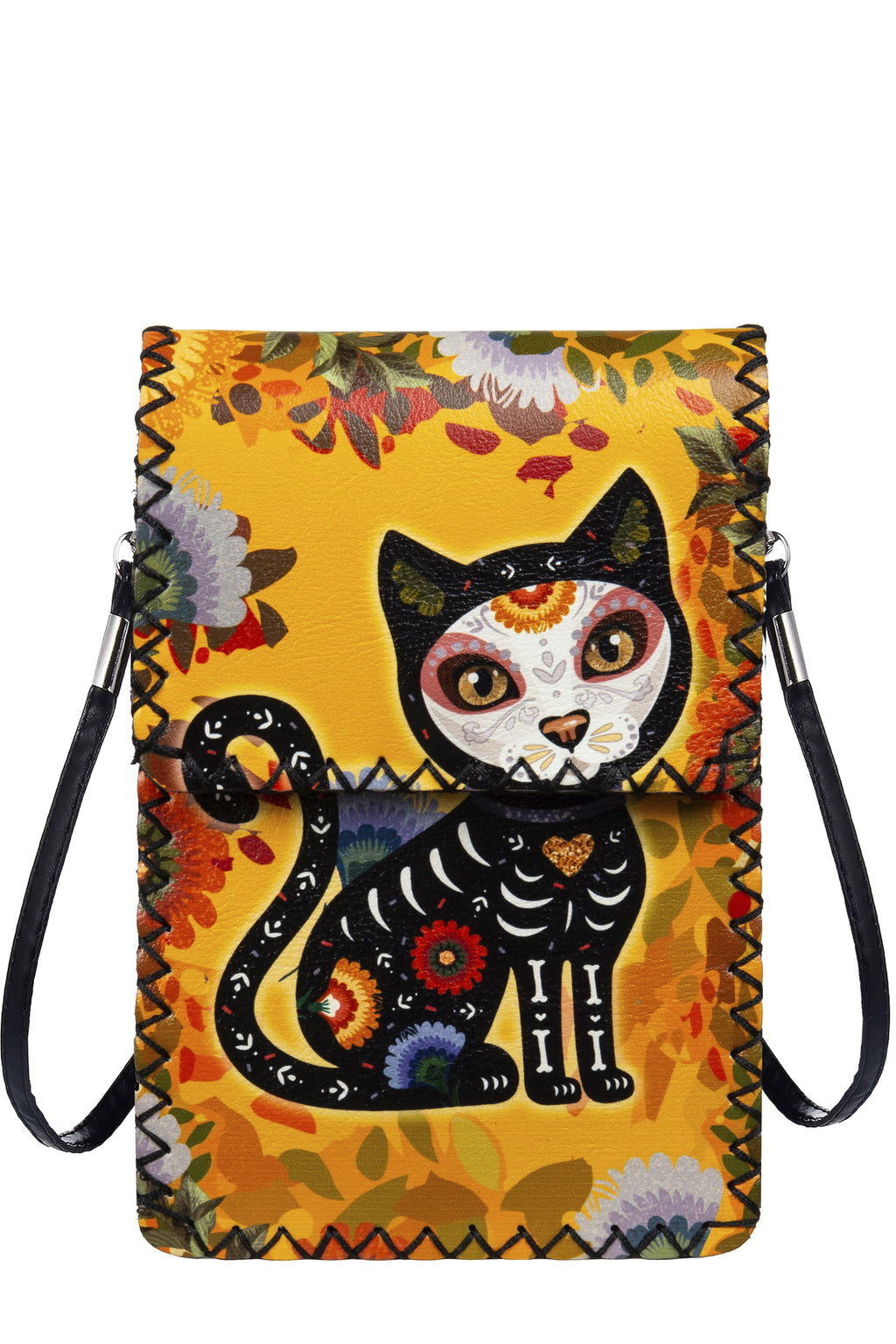 Dia De Los Muertos Cat Printed Crossbody HB0580 - NO.159