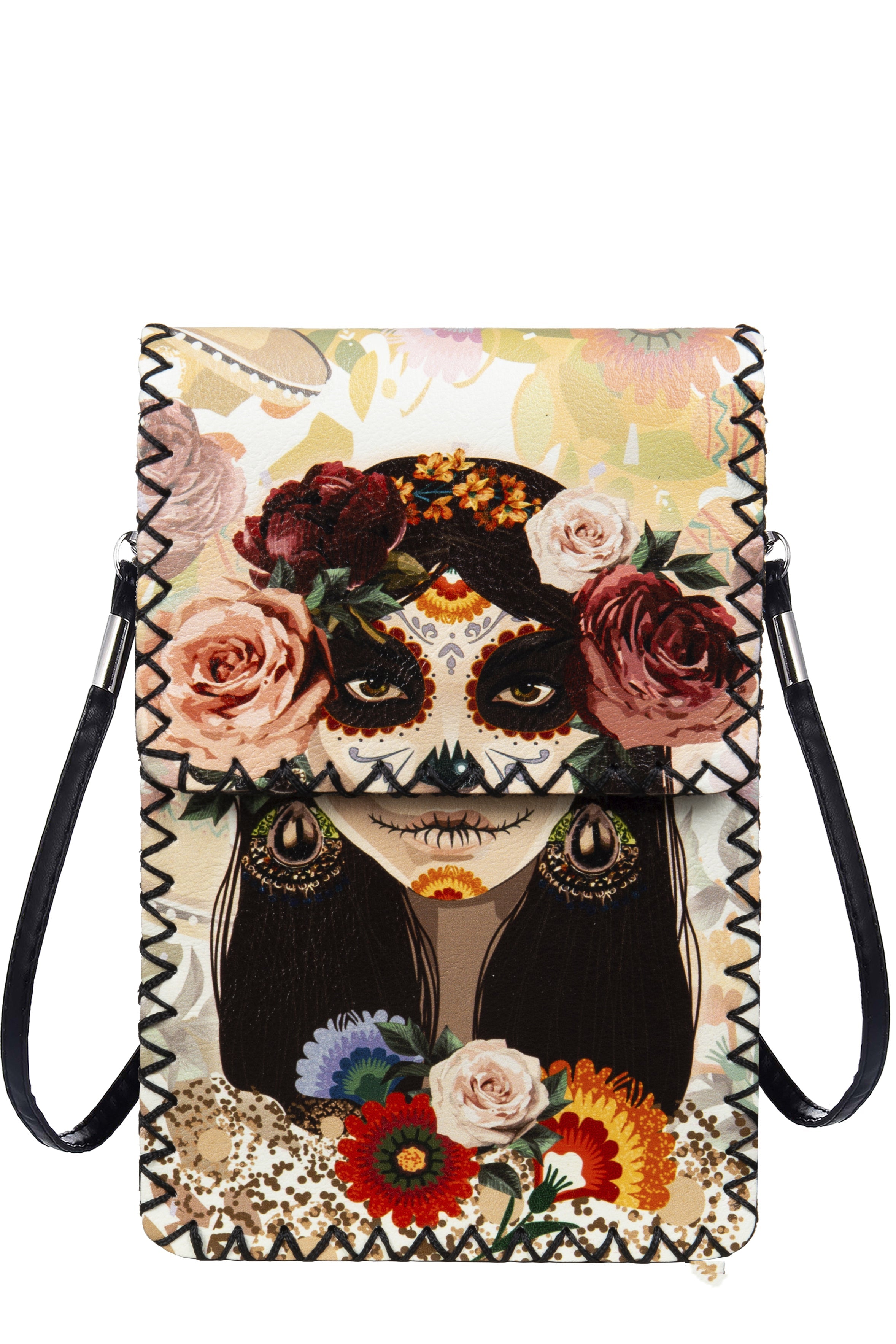 Dia De Los Muertos Girl Printed Crossbody HB0580 - NO.162