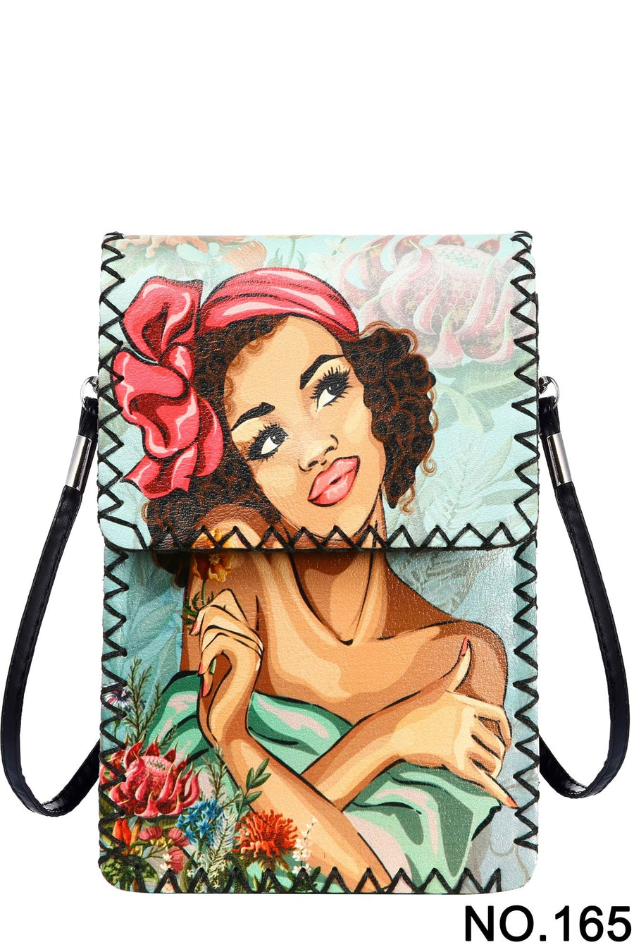 Art Girl Print Hand-Stitched Crossbody Bag HB0580 - No. 165