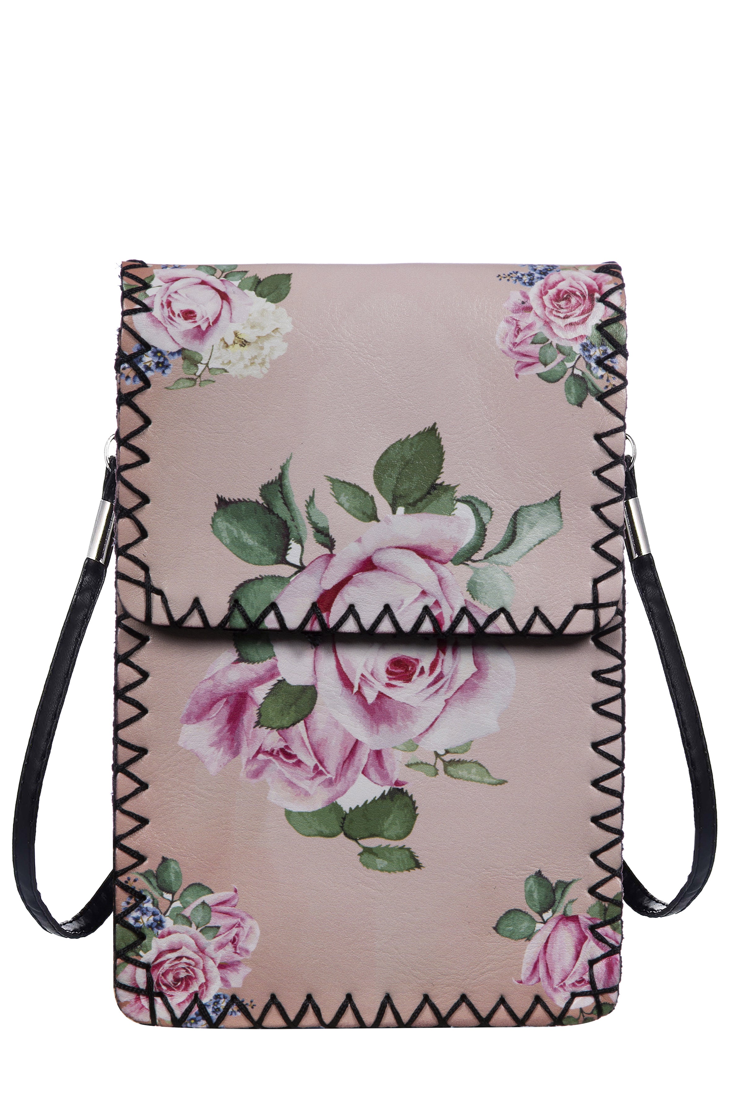 Rose Print Hand Stitch Crossbody Bag HB0580-NO.211