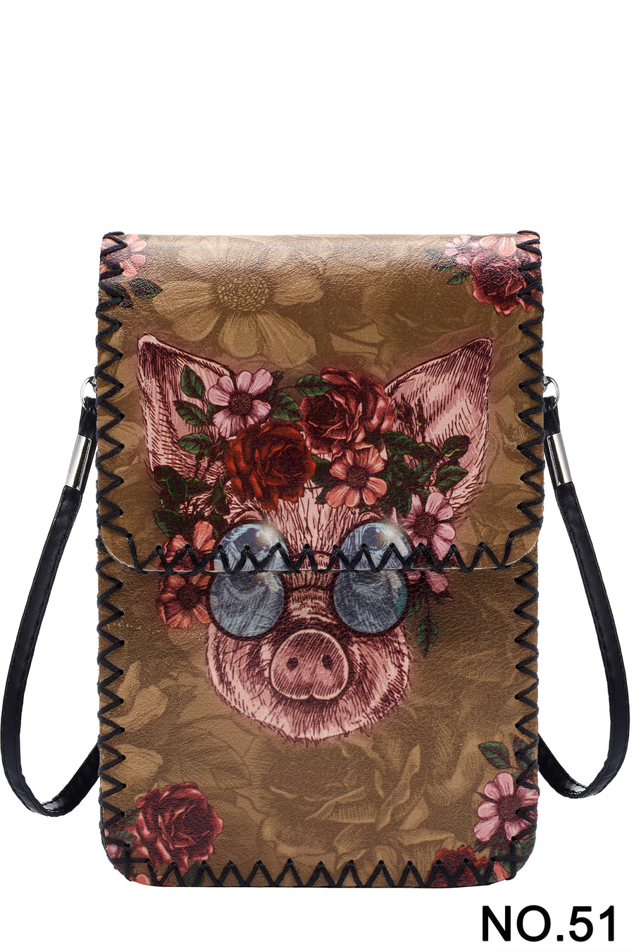 Floral Pig Printed Crossbody Bag HB0580 - No. 51