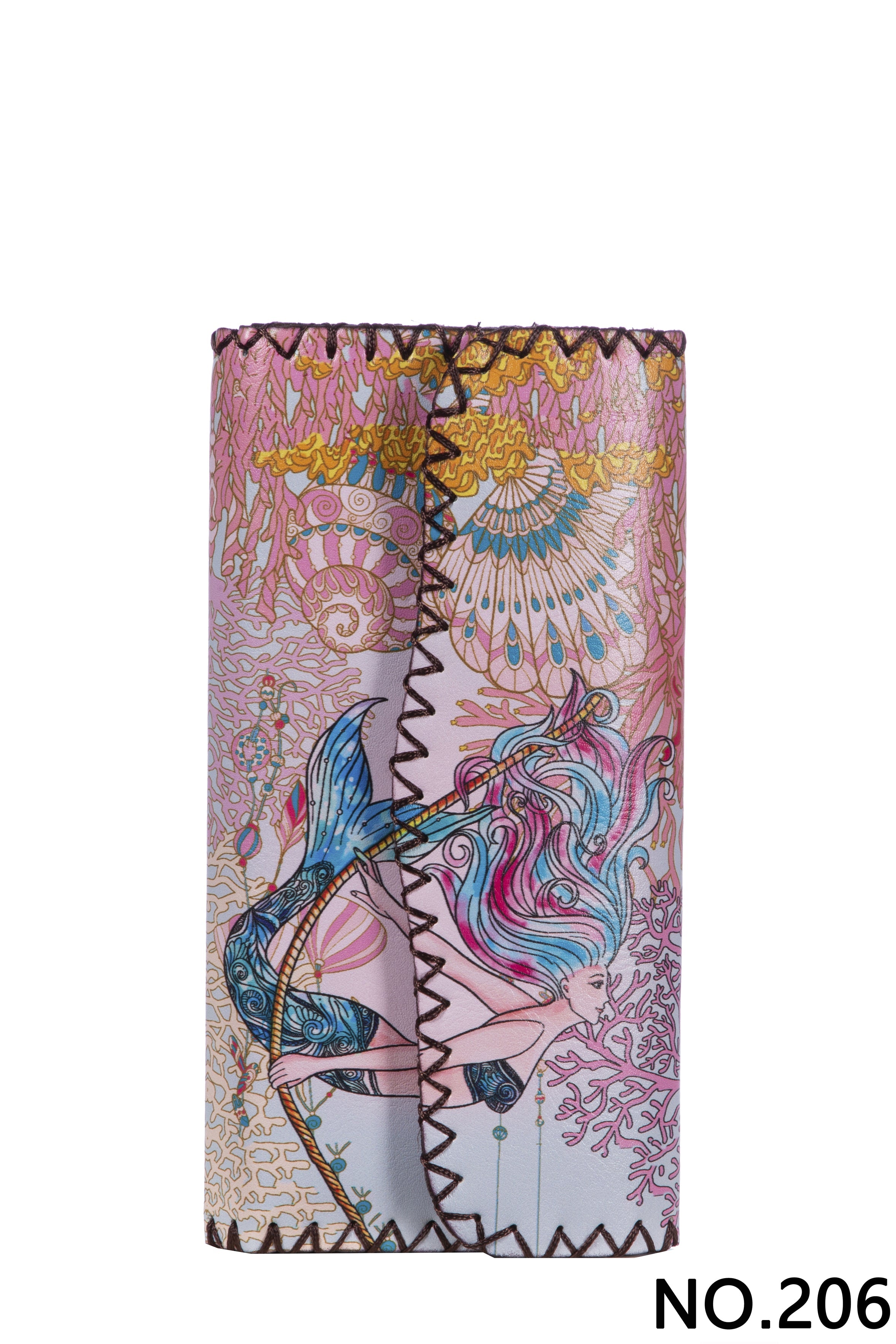 Mermaid Print Hand Stitch Wallet HB0582-NO.206