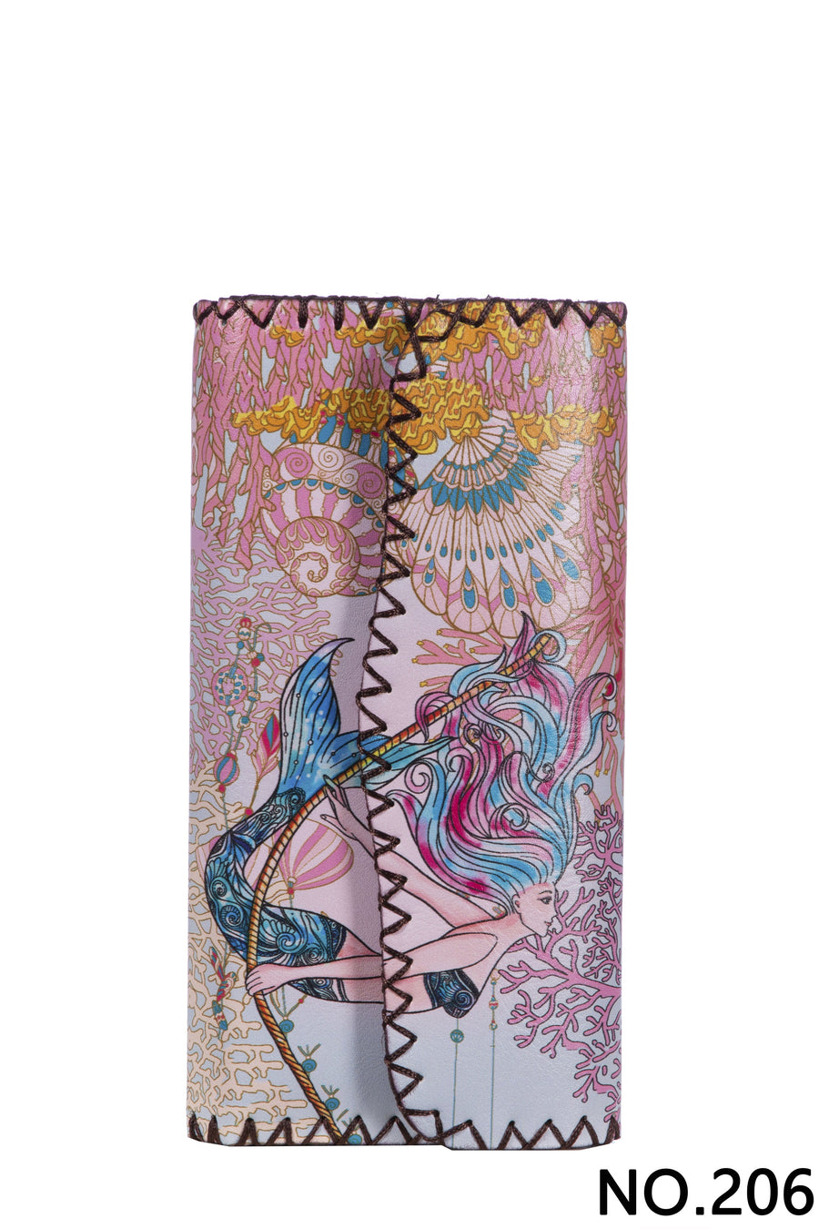 Mermaid Print Hand-Stitched Wallet HB0582 - No. 206