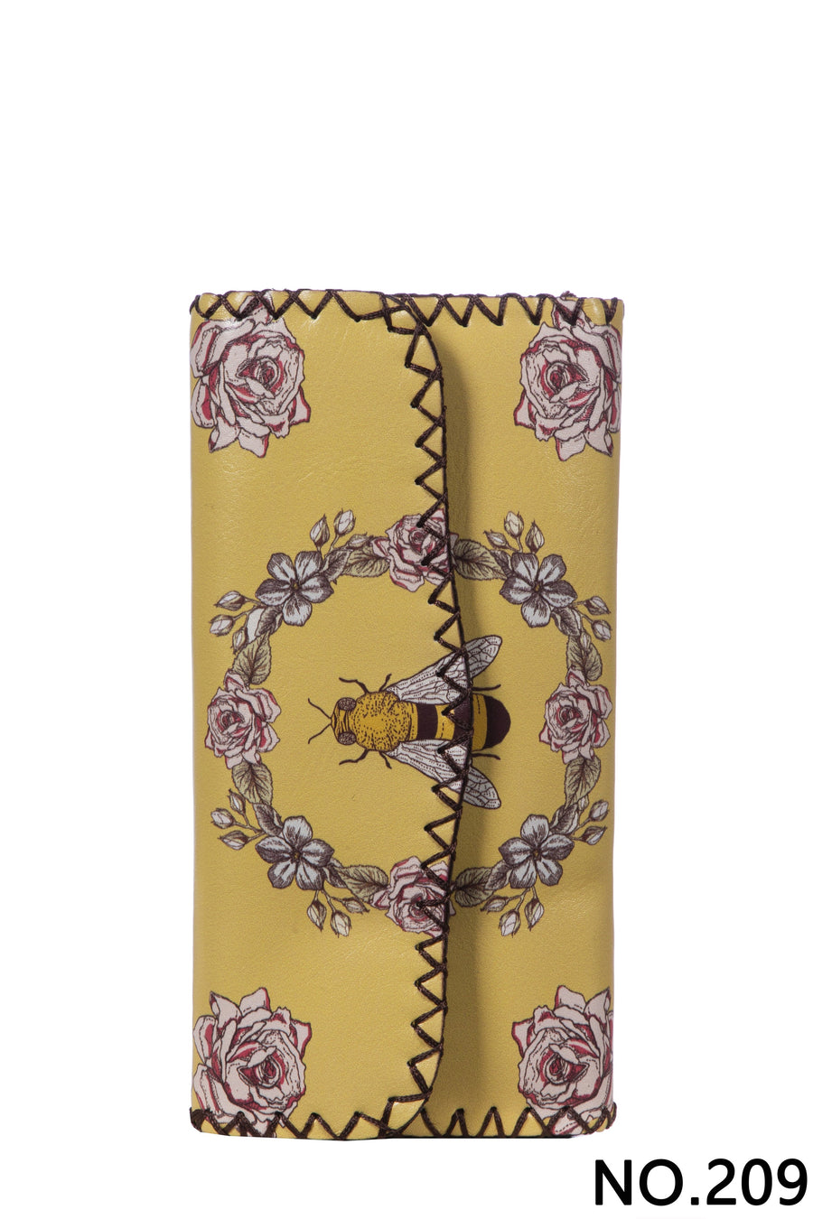 Bee Print Hand-Stitched Wallet HB0582 - No. 209