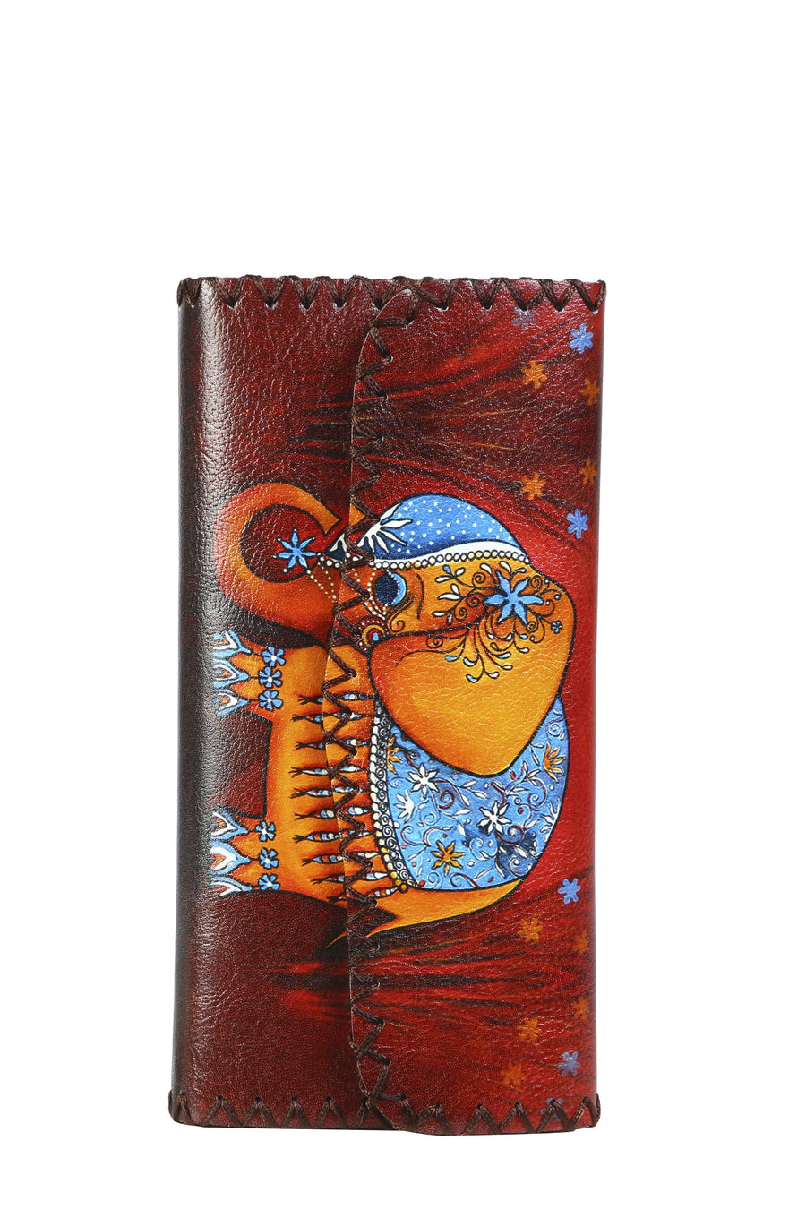 Elephant Print Hand-Stitched Wallet HB0582 - No. 122