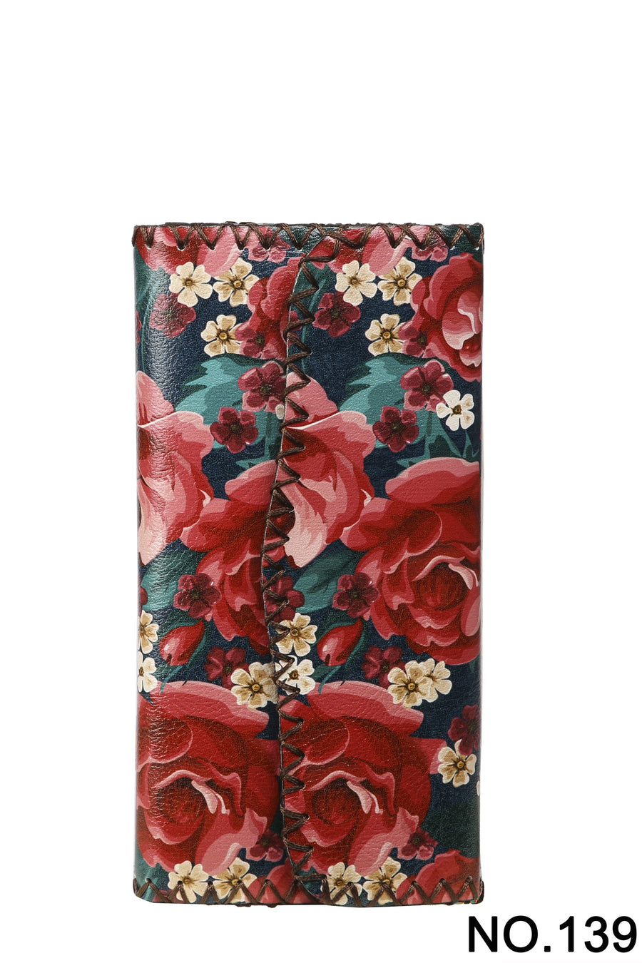 Rose Print Hand-Stitched Wallet HB0582 - No. 139
