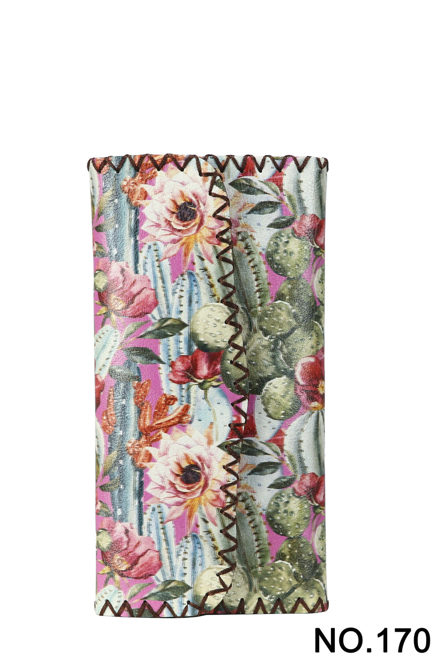 Floral Cactus Print Hand-Stitched Wallet HB0582 - No. 170