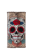 Floral Skull Print Hand Stitch Wallet HB0582 - NO.192