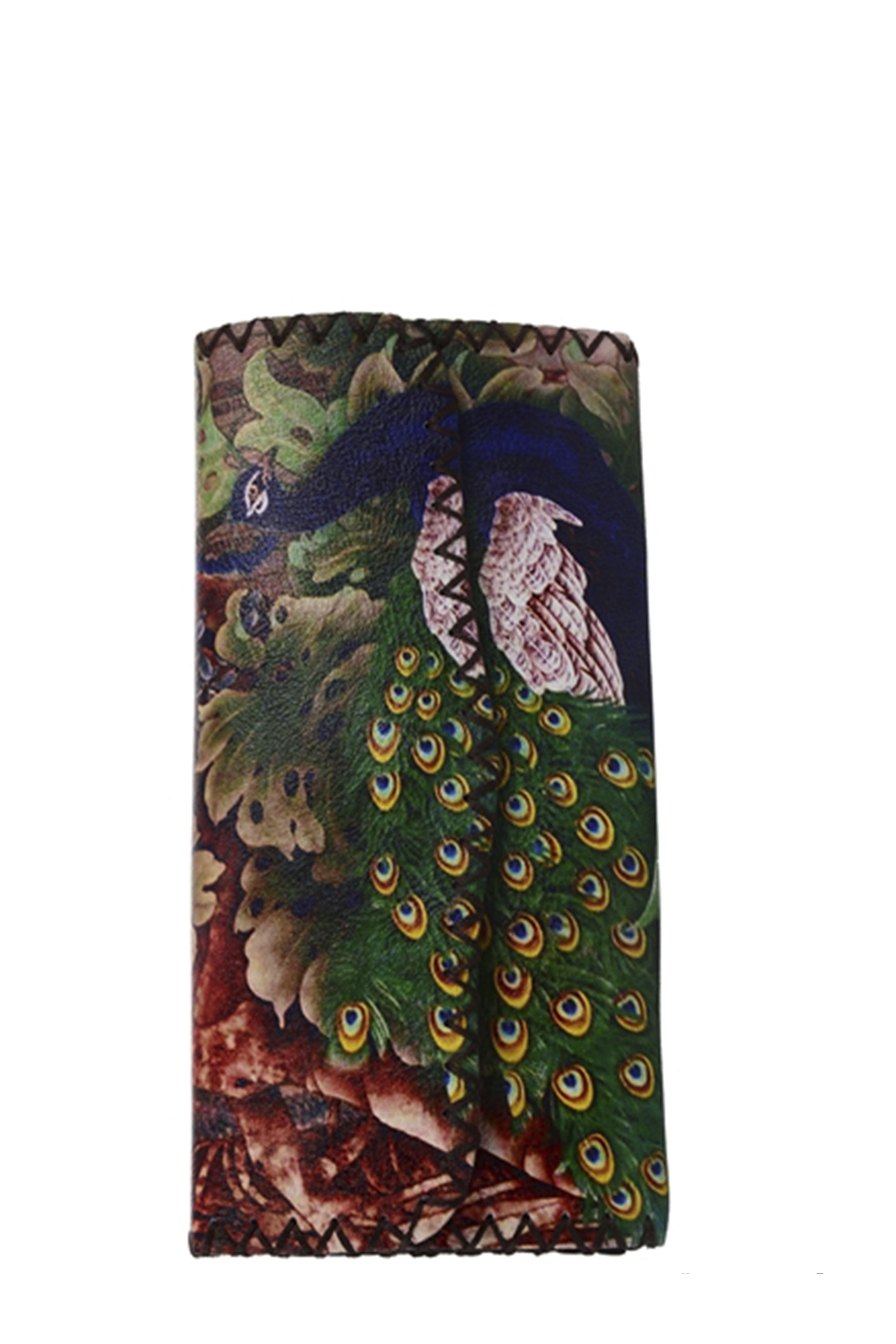 Peacock Print Hand Stitch Wallet HB0582 - No.2