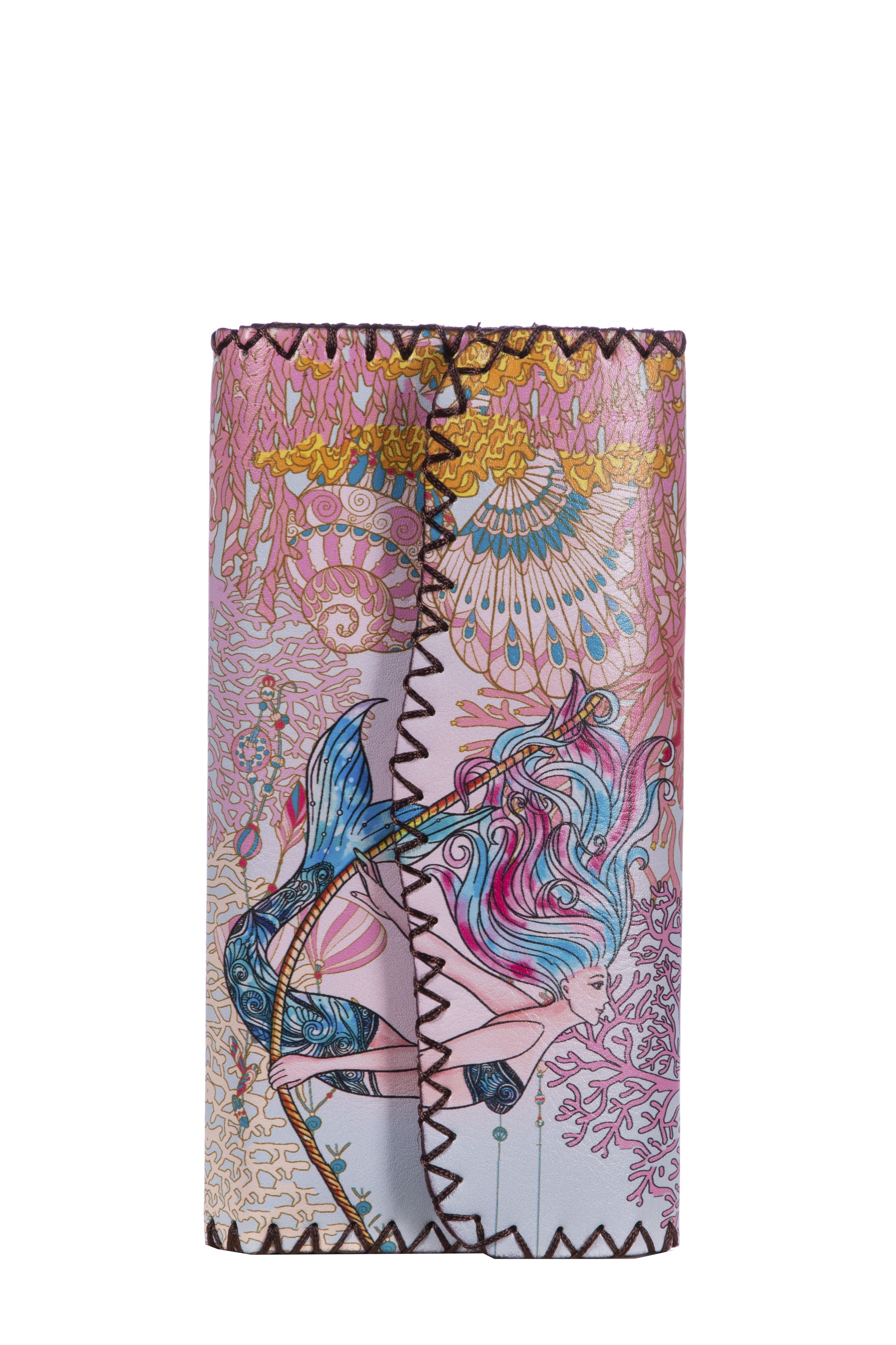 Mermaid Print Hand Stitch Wallet HB0582-NO.206