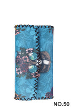 Floral Cat Print Hand Stitch Wallet HB0582 - NO.50