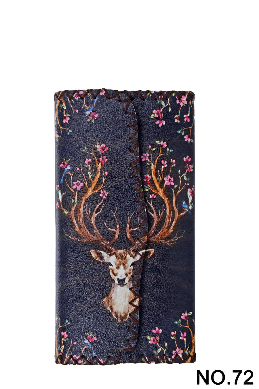 Deer Print Hand-Stitched Wallet HB0582 - No. 72