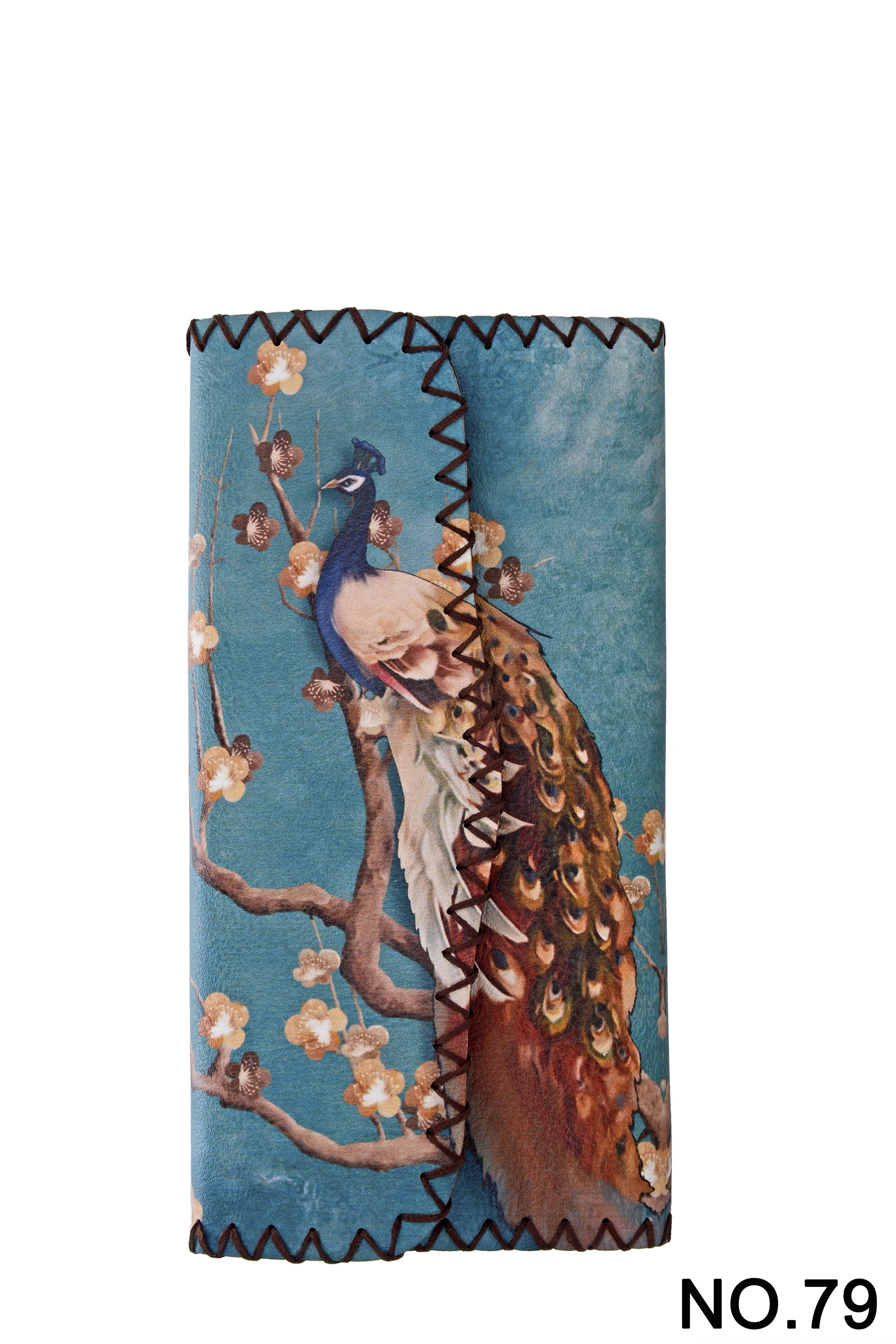 Peacock Print Hand Stitch Wallet HB0582 - NO.79