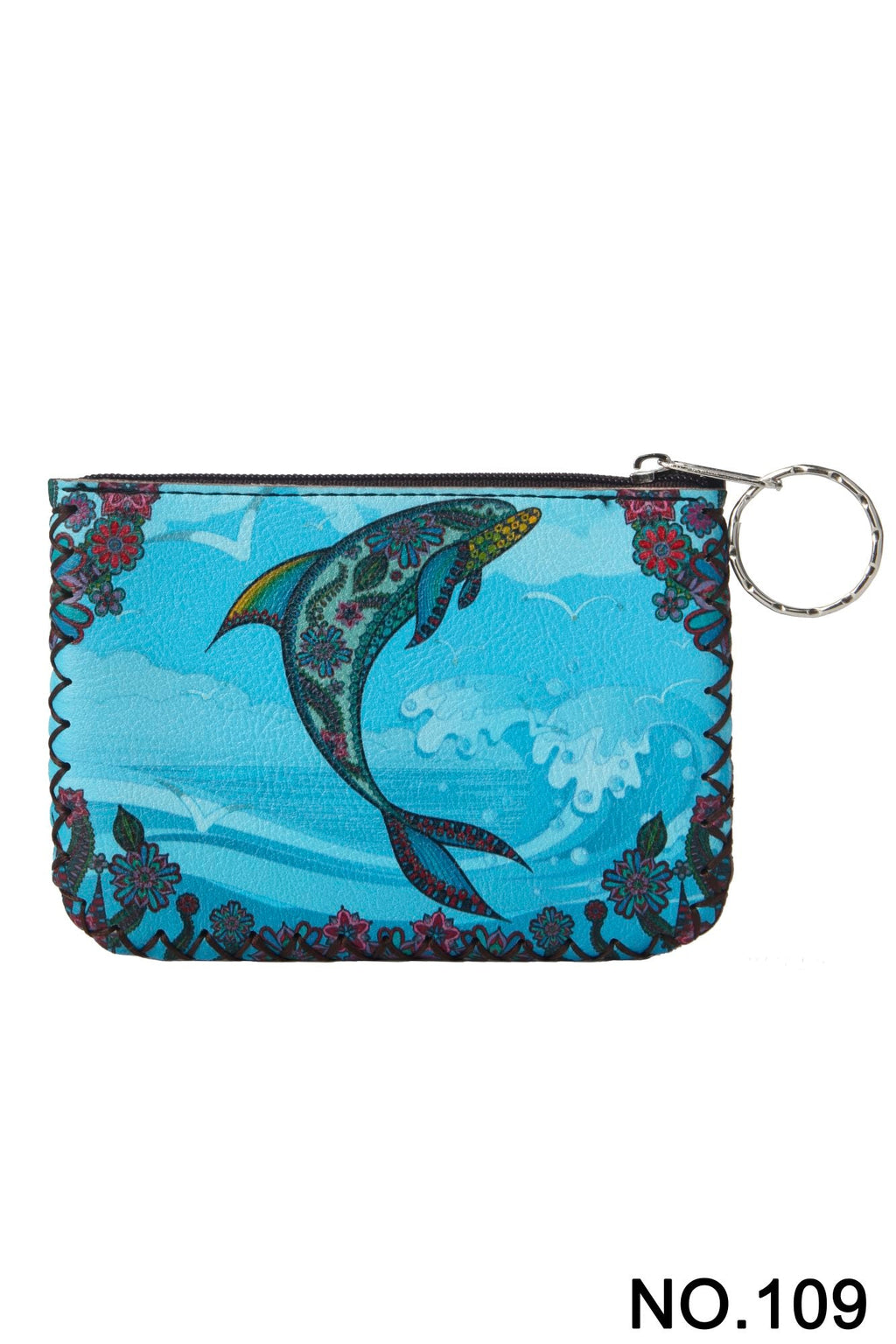 Dolphin Print Hand Stitch Coin Purse HB0665 - NO.109