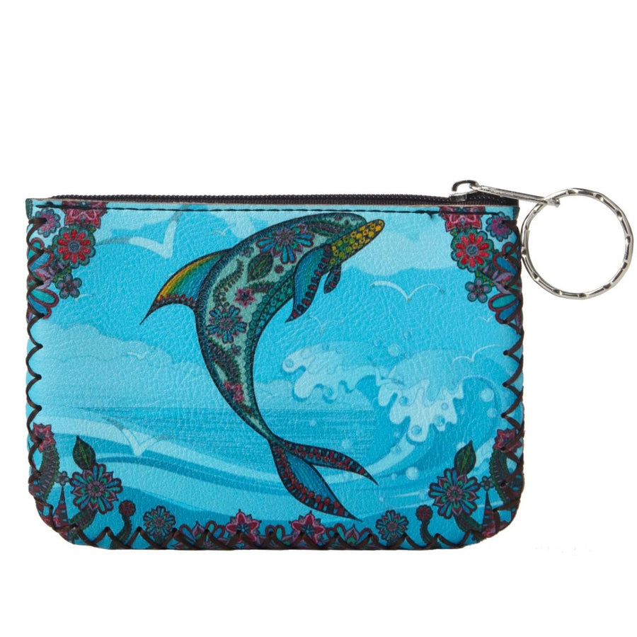 Dolphin Print Hand-Stitched Coin Purse HB0665 - No. 109
