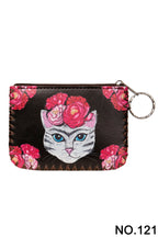 Roses & Kitty Print Hand Stitch Coin Purse HB0665 - NO.121