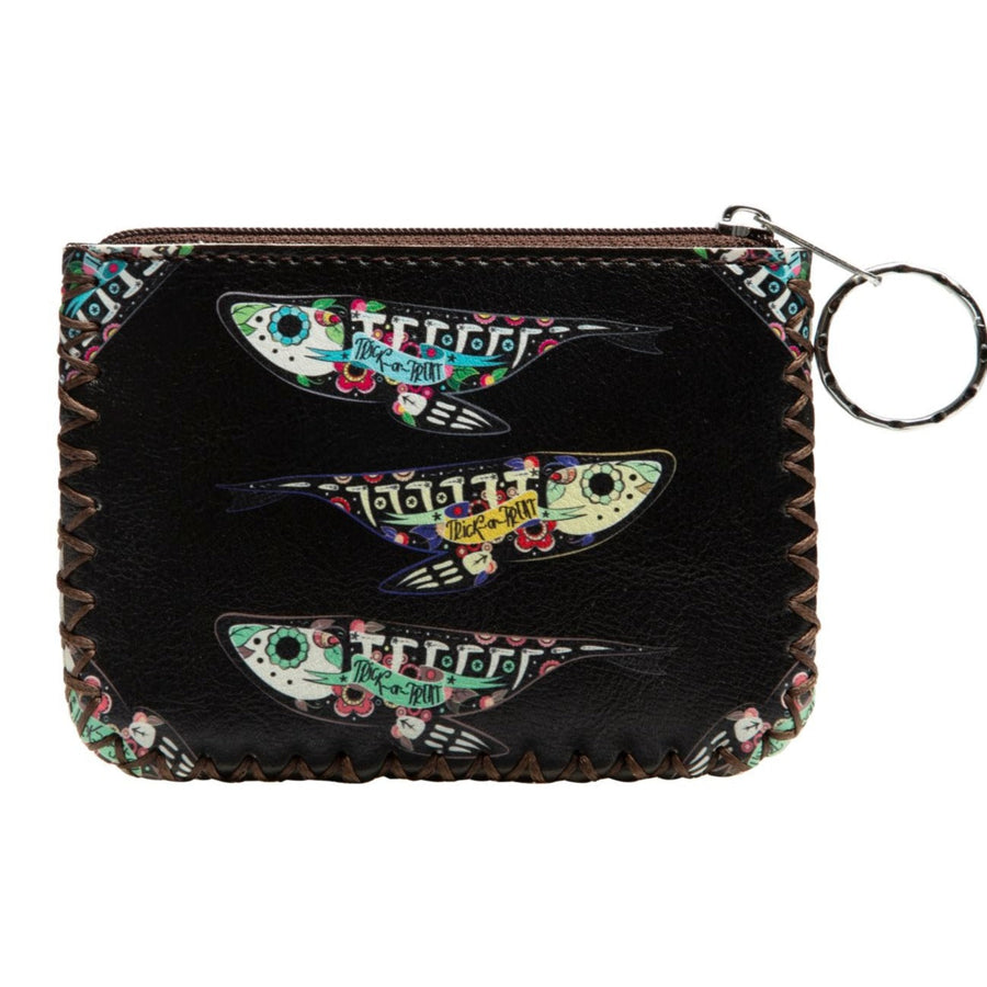 Salmon Fish Print Hand-Stitched Coin Purse HB0665 - No. 134