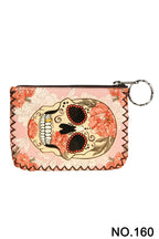 Floral Skull Print Hand Stitch Coin Purse HB0665 - NO.160