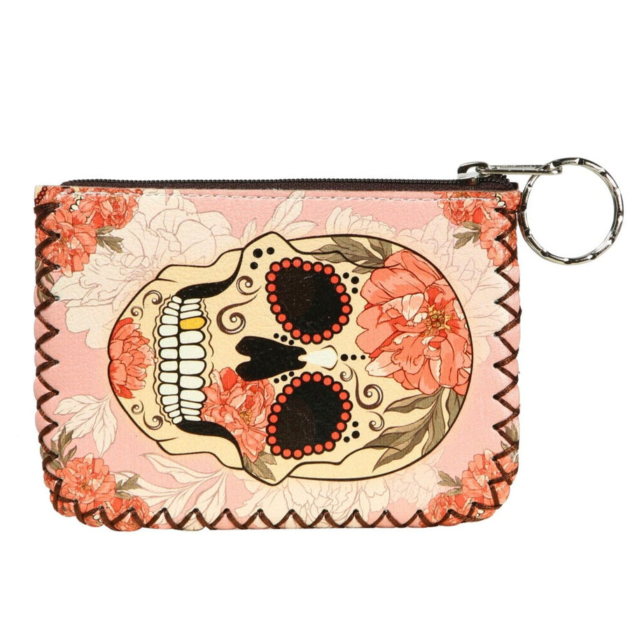 Floral Skull Print Hand-Stitched Coin Purse HB0665 - No. 160