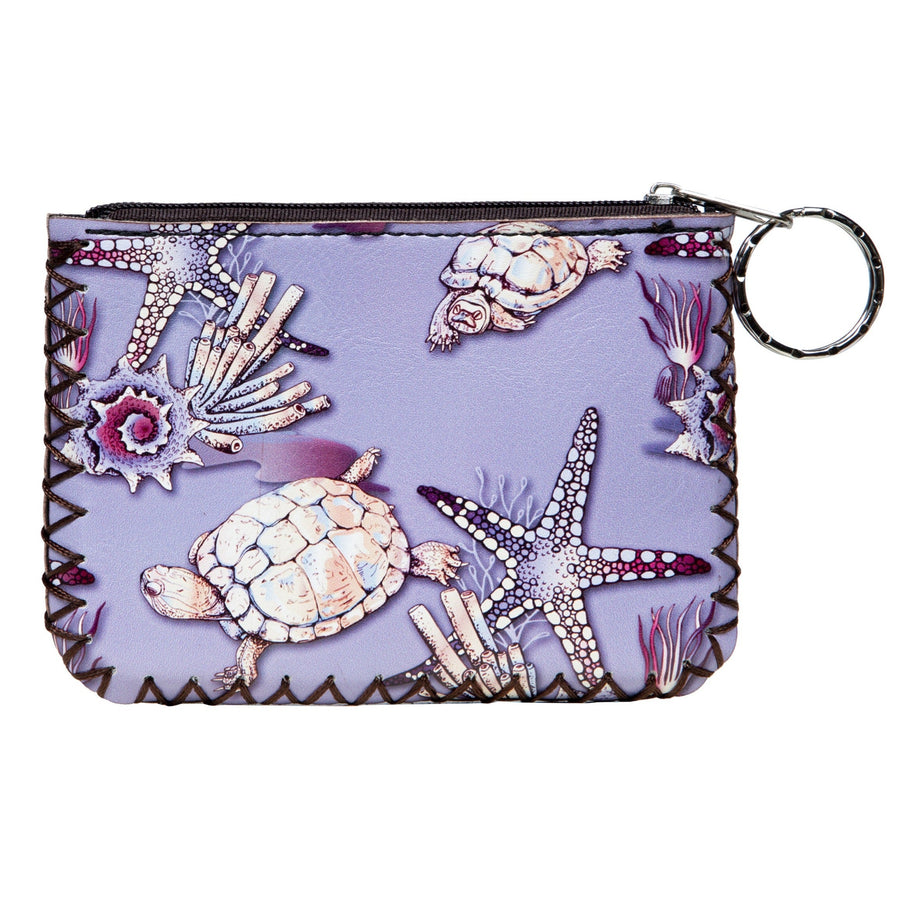 Sealife Print Hand-Stitched Coin Purse HB0665 - No. 185PU